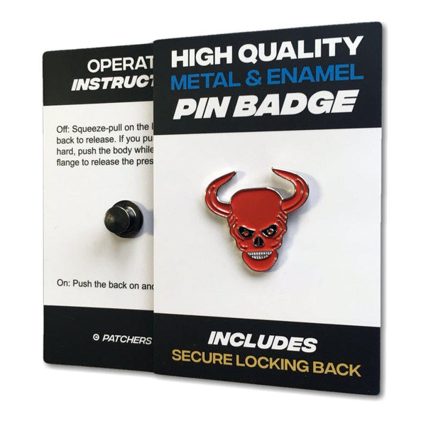 Devil Head Pin Badge - PATCHERS Pin Badge