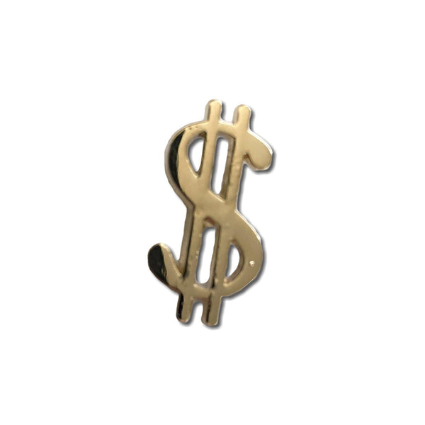 $ Dollar Sign Gold Plated Pin Badge - PATCHERS Pin Badge