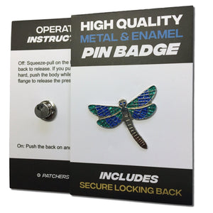 Dragonfly Glitter Pin Badge - PATCHERS Pin Badge