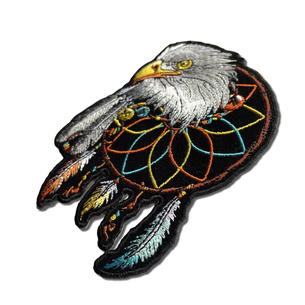 Eagle Feathers Dreamcatcher Native Shaman Patch - PATCHERS Iron on Patch