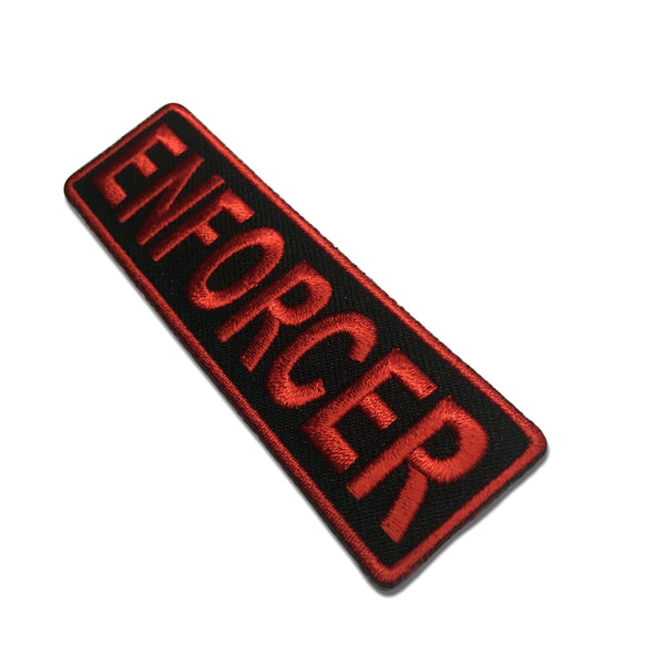 Enforcer Red on Black Patch - PATCHERS Iron on Patch