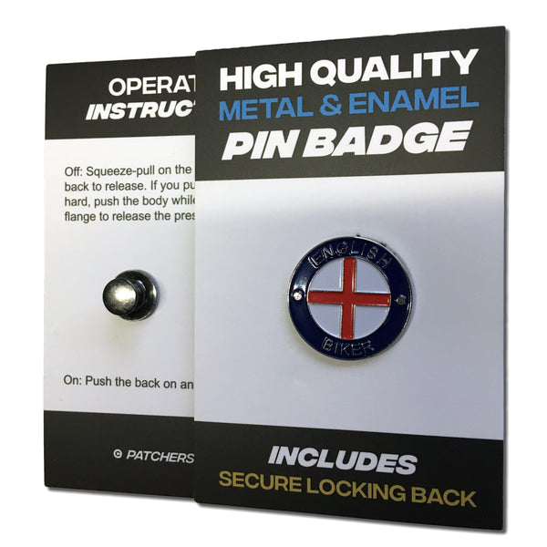 English Biker Pin Badge - PATCHERS Pin Badge