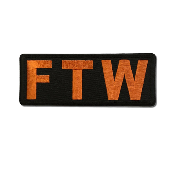 FTW Forever Two Wheels Orange Patch - PATCHERS Iron on Patch