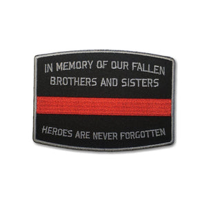 Fallen Firefighter Memorial Red Line Patch - PATCHERS Iron on Patch