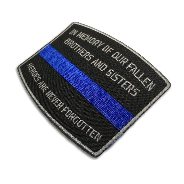 Fallen Officer Memorial Blue Line Patch - PATCHERS Iron on Patch