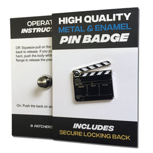 Film Clapper Board Pin Badge - PATCHERS Pin Badge