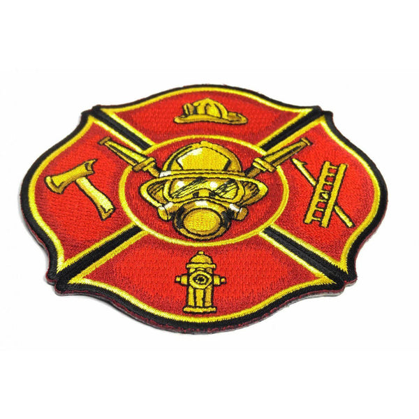 Fire Fighter Axe Ladder Hydrant Cap Patch - PATCHERS Iron on Patch