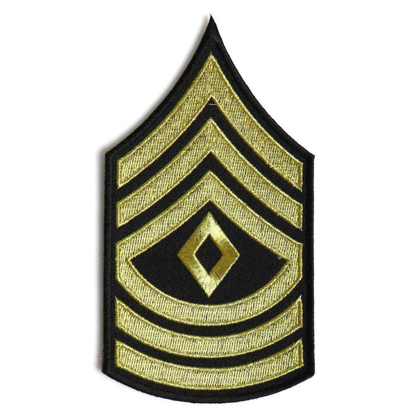 First Sergeant Chevron Black Yellow/Gold Patch - PATCHERS Iron on Patch
