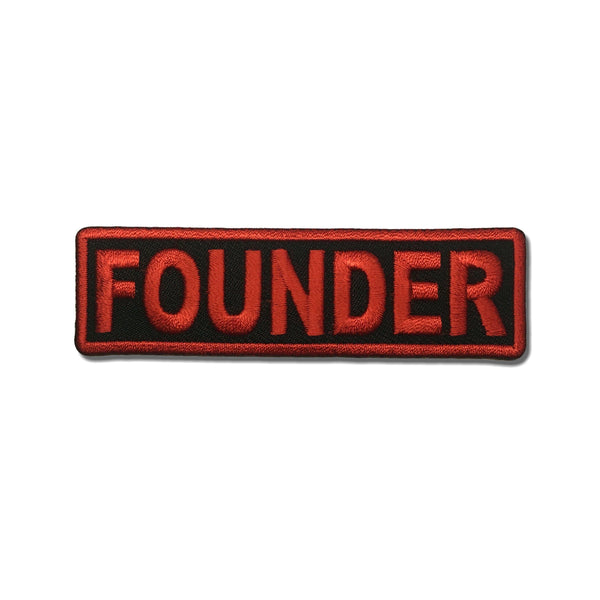 Founder Red on Black Patch - PATCHERS Iron on Patch