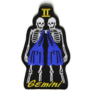Gemini Skull Zodiac Patch - PATCHERS Iron on Patch