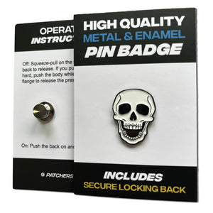 Glow in the Dark Skull Pin Badge - PATCHERS Pin Badge