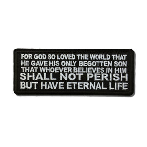 God So Loved The World He Gave His Only Son - John 3:16 Patch - PATCHERS Iron on Patch