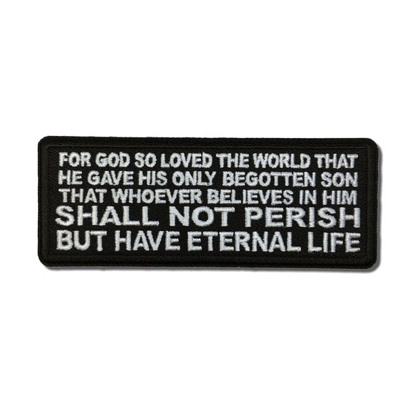 God So Loved The World He Gave His Only Son - John 3:16 Patch - PATCHERS Iron on Patch