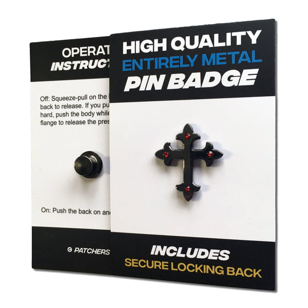 Gothic Cross Pin Badge - PATCHERS Pin Badge
