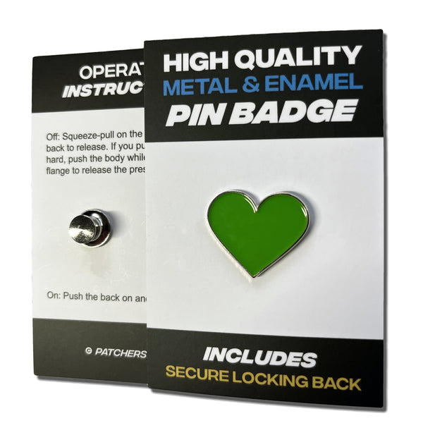 Green Heart Pin Badge - PATCHERS Pin Badge