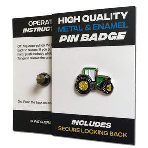 Green Tractor Pin Badge - PATCHERS Pin Badge