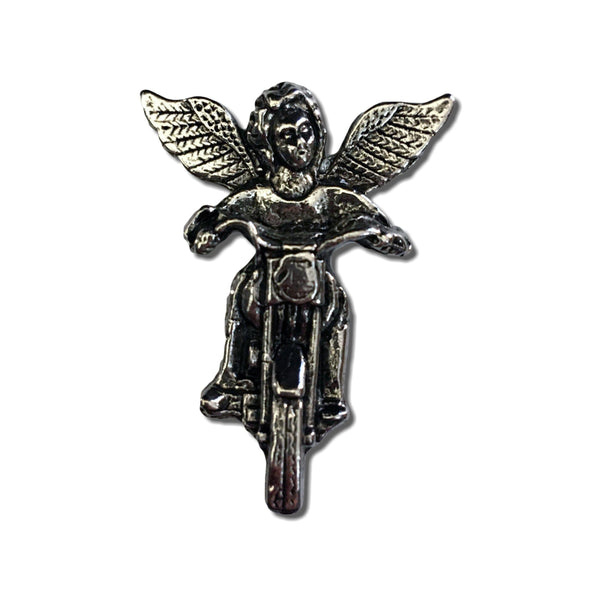 Guardian Angel Motorcycle Pewter Pin Badge - PATCHERS Pin Badge