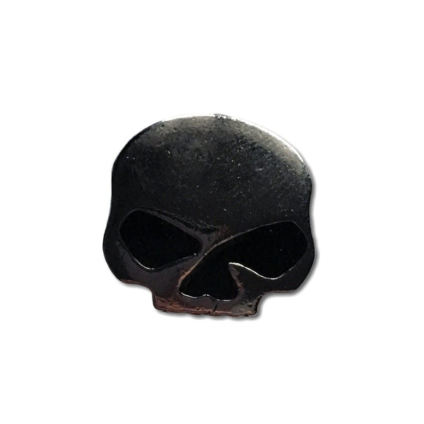 Half Skull with Black Eyes Pewter Pin Badge - PATCHERS Pin Badge