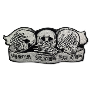 Heard Saw Said Nothing Skulls Patch - PATCHERS Iron on Patch