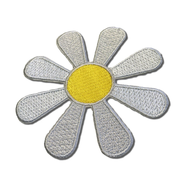 Hippy Daisy White Patch - PATCHERS Iron on Patch