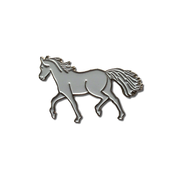 Horse Grey Pin Badge - PATCHERS Pin Badge