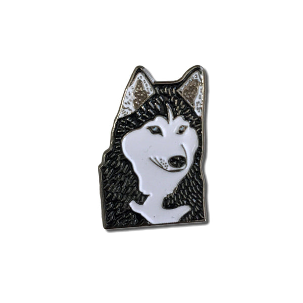 Husky Dog Head Pin Badge - PATCHERS Pin Badge