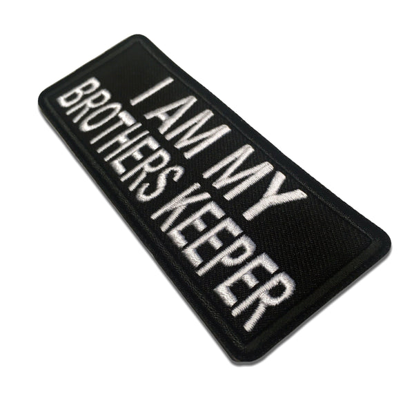 I Am My Brothers Keeper White on Black Patch - PATCHERS Iron on Patch