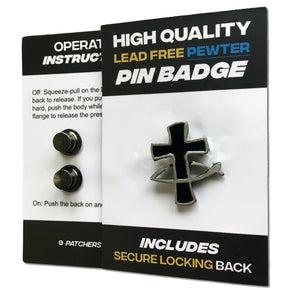Ichthus with Cross Pewter Pin Badge - PATCHERS Pin Badge