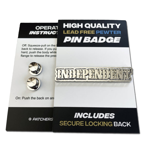 Independent 3D Polished Pewter Pin Badge - PATCHERS Pin Badge