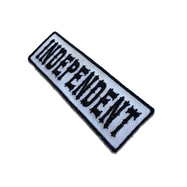 Independent Black On White Patch - PATCHERS Iron on Patch