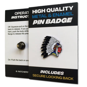 Indian Chief Head Pin Badge - PATCHERS Pin Badge