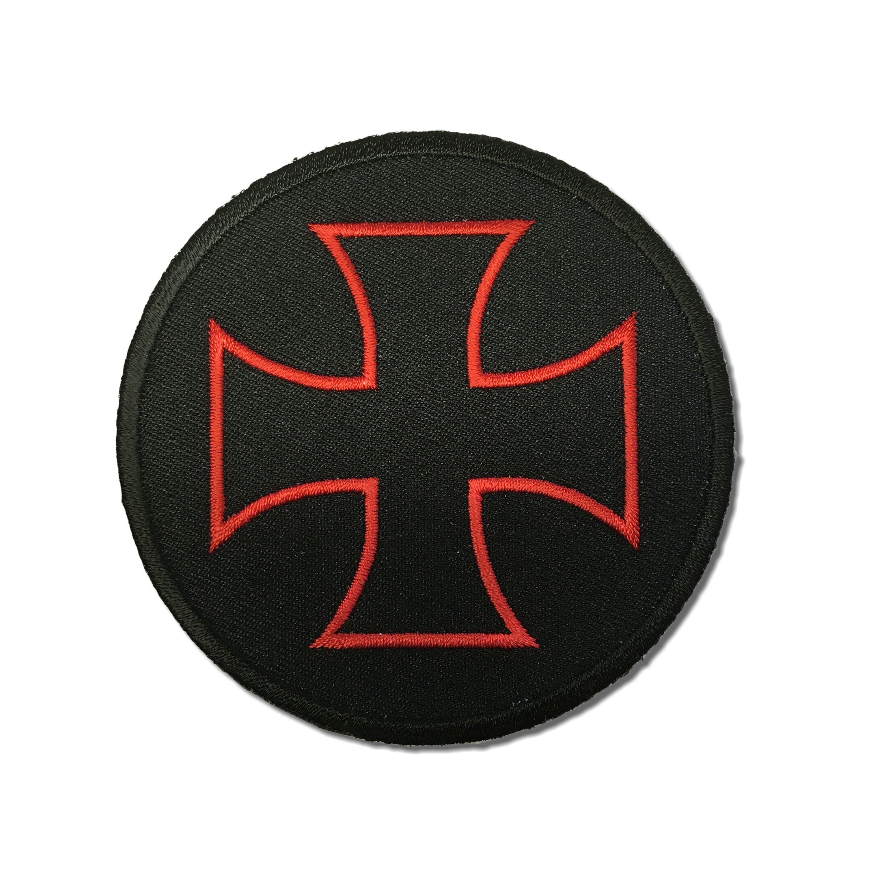 Embroidered Iron Cross Maltese Cross Red Black Iron on Sew on