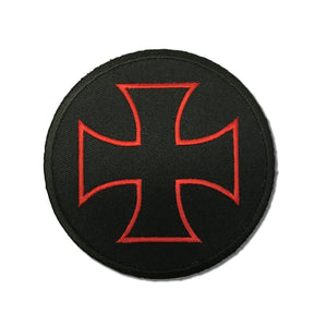 Iron Cross Maltese Cross Red Black Patch - PATCHERS Iron on Patch
