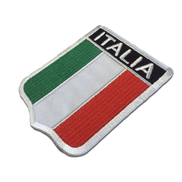 Italy Italia Flag Shield Patch - PATCHERS Iron on Patch