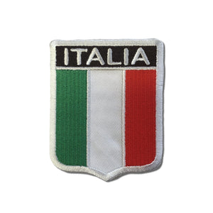 Italy Italia Flag Shield Patch - PATCHERS Iron on Patch