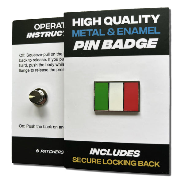 Italy Italian Flag Pin Badge - PATCHERS Pin Badge