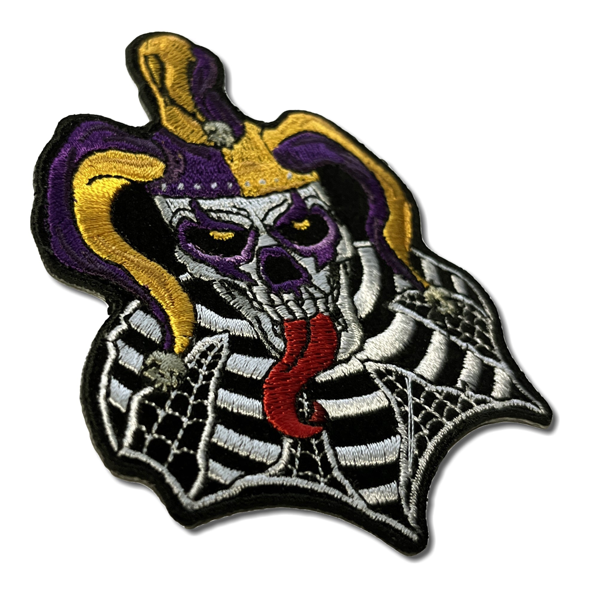 Embroidered Jester Clown Skull Purple Iron on Sew on Patch – PATCHERS