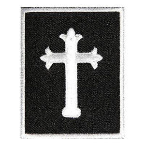 Jesus Cross Black White Patch - PATCHERS Iron on Patch