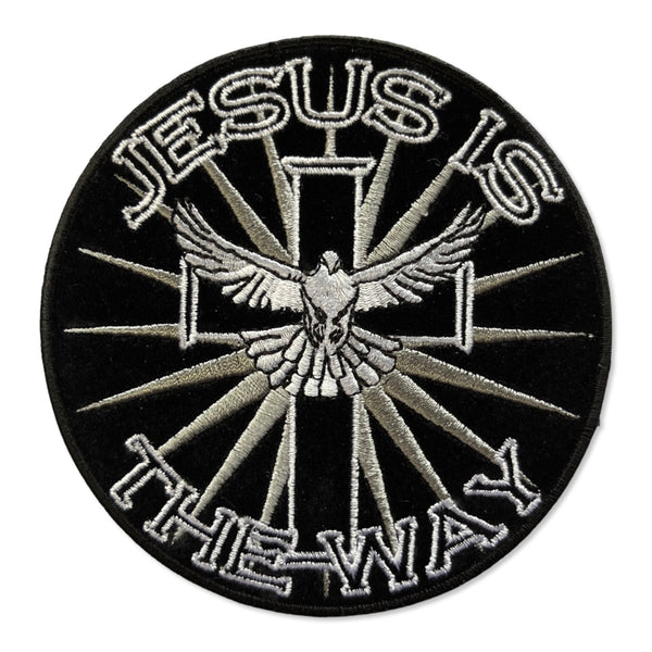 Black Embroidery Patches Jesus Cross Sew Iron On Embroidered
