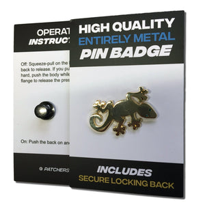 Jewelled Gecko Gold Plated Pin Badge - PATCHERS Pin Badge