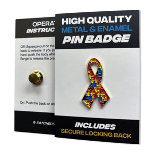 Jigsaw Ribbon Pin Badge - PATCHERS Pin Badge