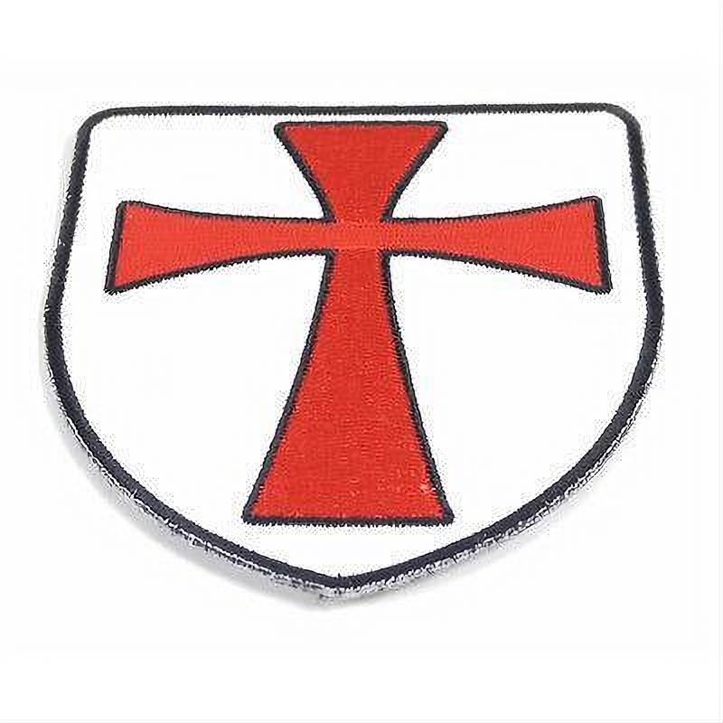 Embroidered Knights Templar Shield Red Cross Iron on Sew on Patch ...