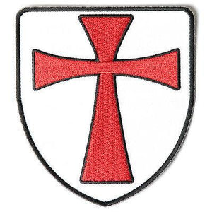 Knights Templar Shield Red Cross Patch - PATCHERS Iron on Patch