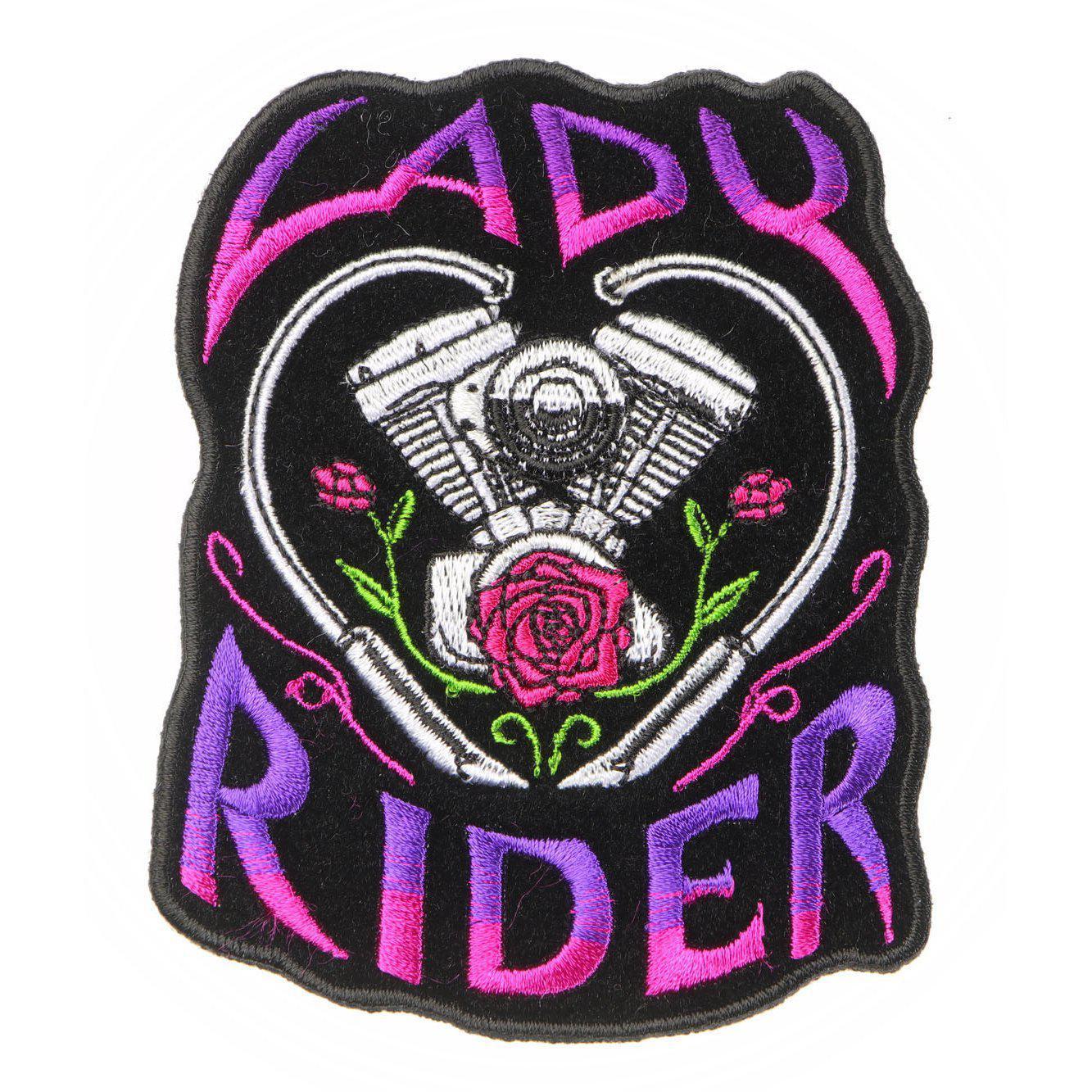 Embroidered Lady Rider Heart Engine Roses Iron on Sew on Patch – PATCHERS