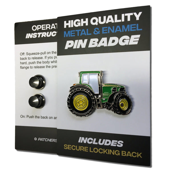 Large Green Tractor Pin Badge - PATCHERS Pin Badge