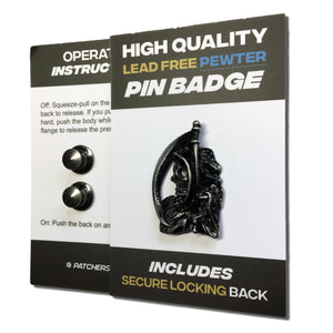 Large Grim Reaper Pewter Pin Badge - PATCHERS Pin Badge