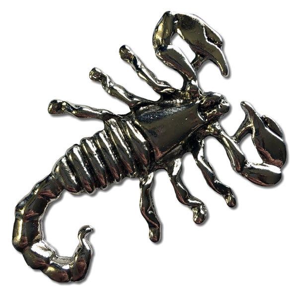 Large Scorpion Pewter Pin Badge - PATCHERS Pin Badge