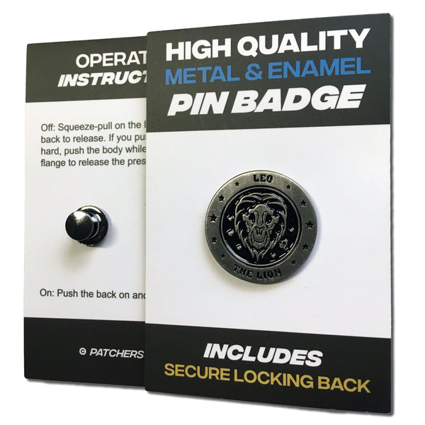 Leo Skull Zodiac Sign Pin Badge - PATCHERS Pin Badge