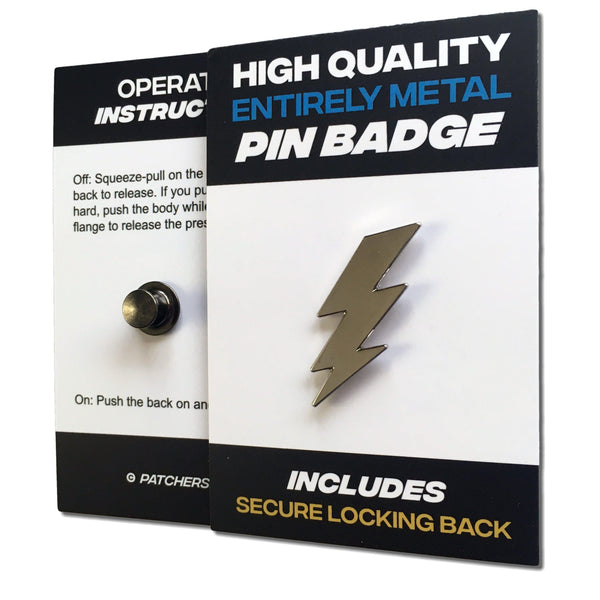 Lightning Bolt Pin Badge - PATCHERS Pin Badge