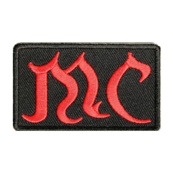 MC Motorcycle Club Red Old English Patch - PATCHERS Iron on Patch